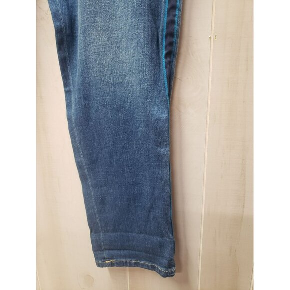 NY & Co Soho Jeans Slim Boyfriend Size 18 Stretch Denim Blue With Tuxedo Stripe - Picture 3 of 10